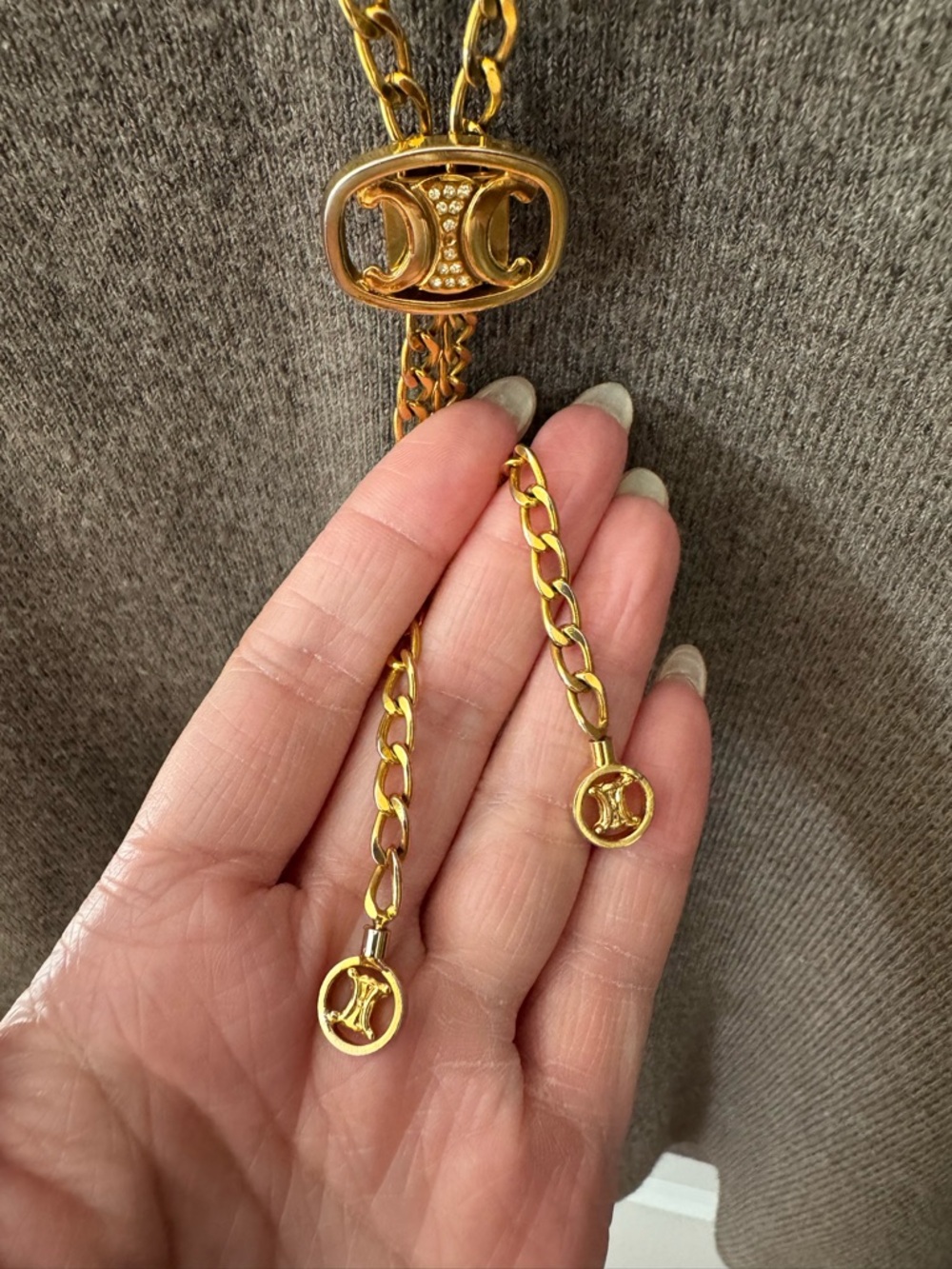 Celine Vintage Triomphe Long Chain Necklace - Picture 5 of 8